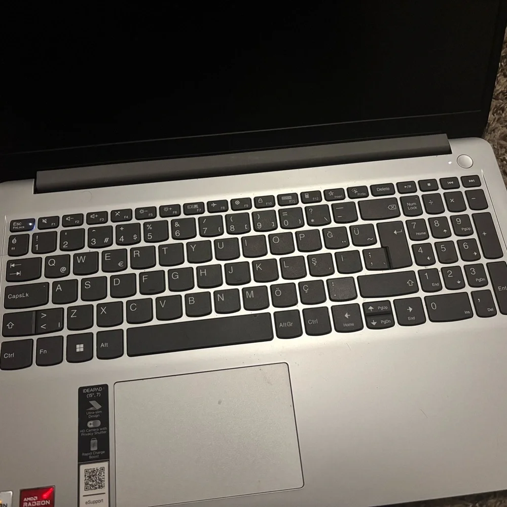 Lenovo Silver Laptop with Full-Size Keyboard and Slim Design